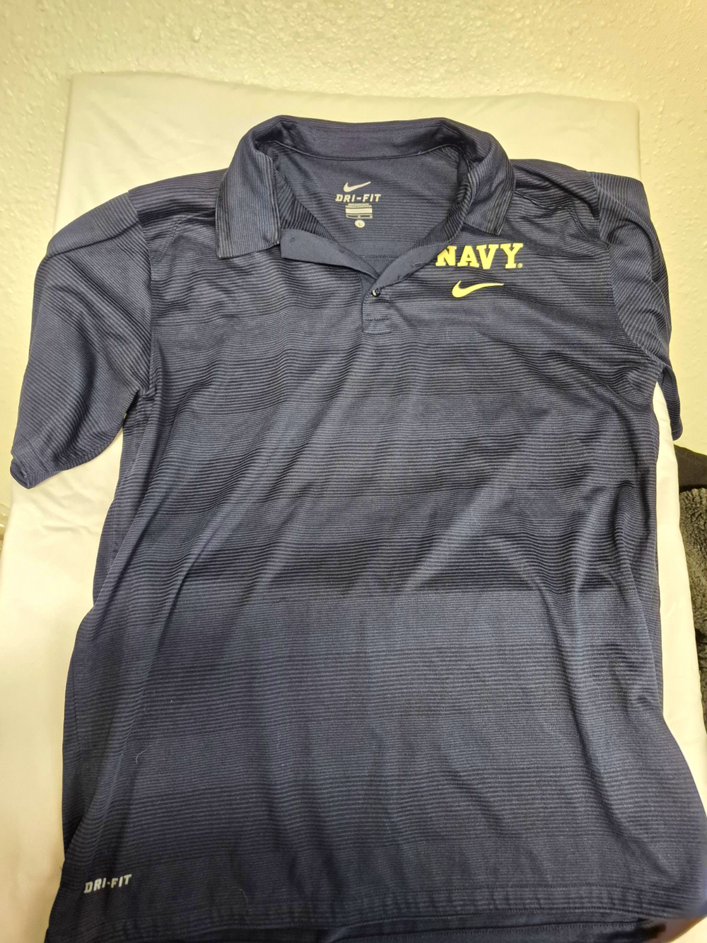 Nike Navy Midshipmen dri fit S/S Polo Shirt (Men's L) Blue
